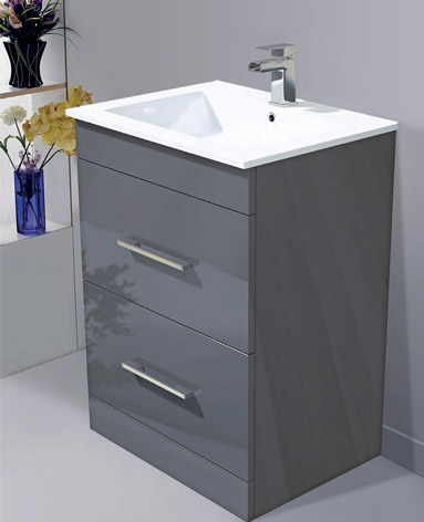 SY-BCB205 600mm Synergy Quad Vanity Unit - Grey - Part Of The Synergy Quad Designer Bathroom Furniture Range
- From Only £104.99!